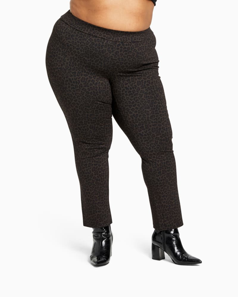 Front of plus size Tamworth Printed Ponte Pant by Rafaella | Dia&Co | dia_product_style_image_id:116601